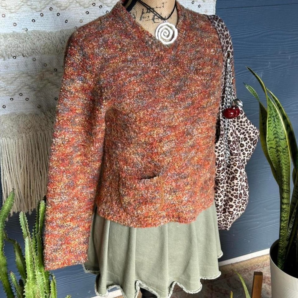 Vintage 90s Copper Key multicoloured wool blend sweater Size M